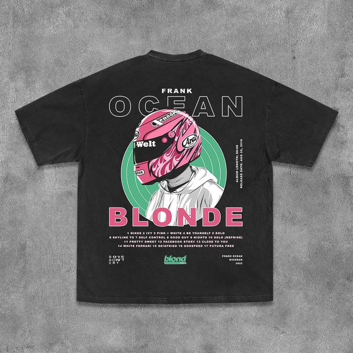 Fashion Blonde Print Short Sleeve T-Shirt