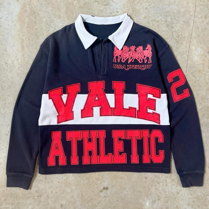 Casual Street Retro Varsity Polo Rugby