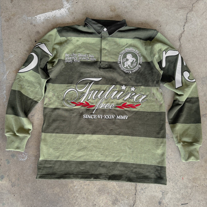 Casual Street Retro Varsity Rugby Polo