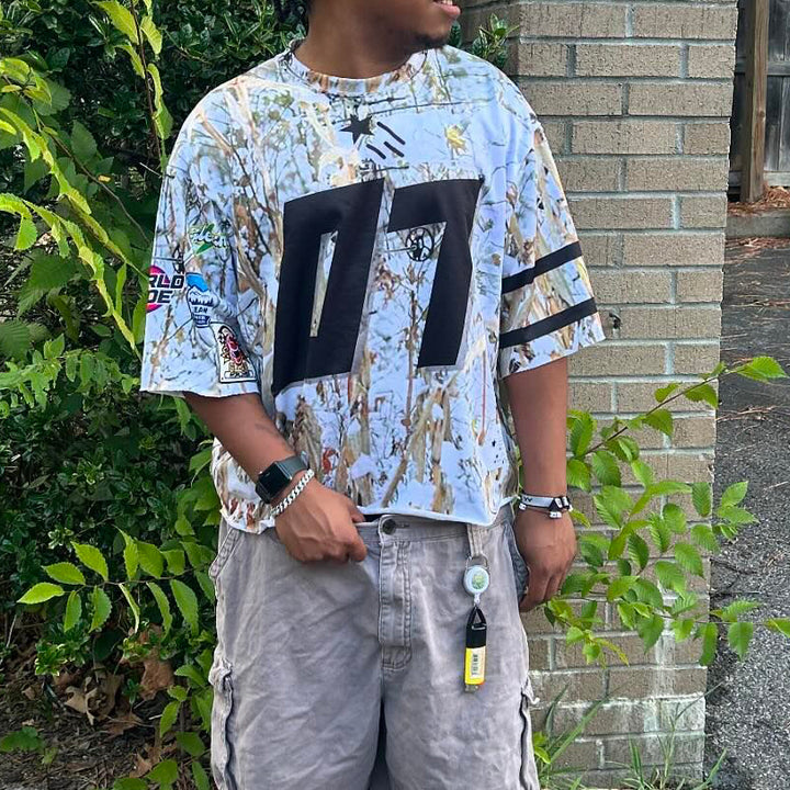 07 Printed Camouflage Solid Color Short T-shirt