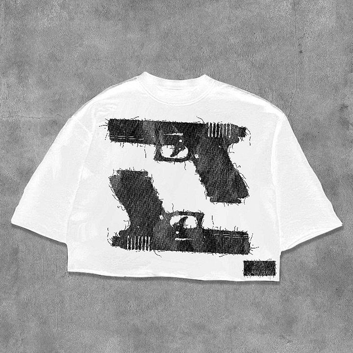 Casual Printed Three-quarter Sleeve T-shirt