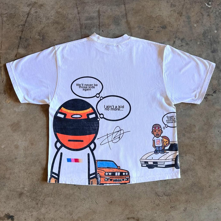 Cartoon Character Print Short Sleeve T-Shirt