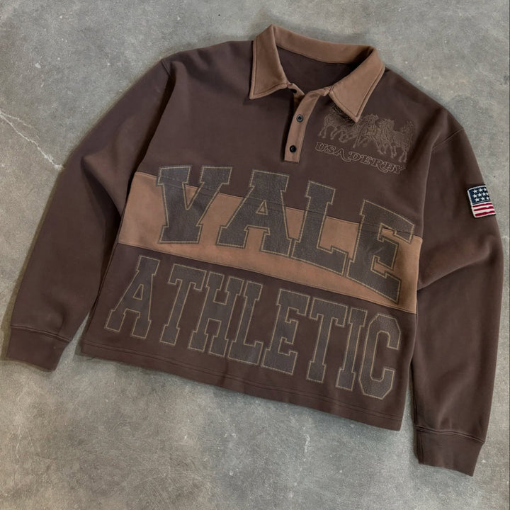 Retro Varsity Casual Street Rugby Polo