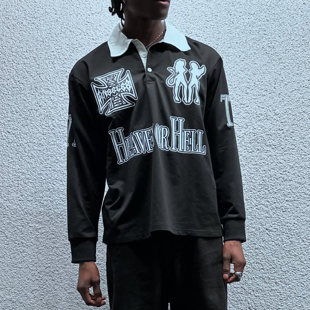 Hell and Heaven Casual Street College Rugby Polo