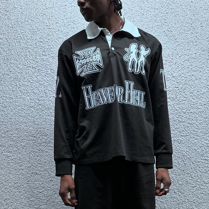 Hell and Heaven Casual Street College Rugby Polo