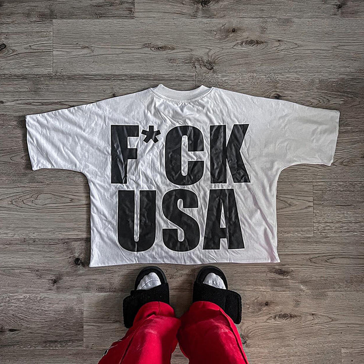 Street print short-sleeved T-shirt
