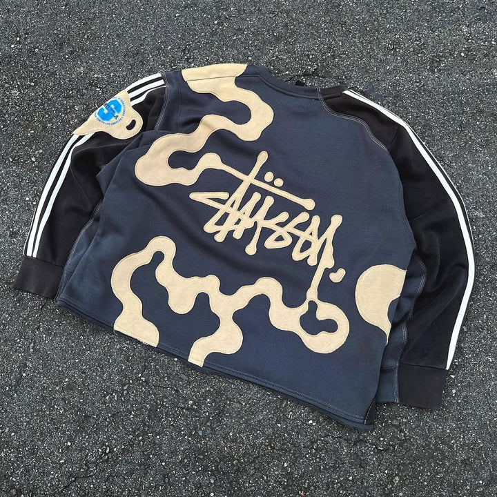 Casual Street Retro Patch  Sweatshirt