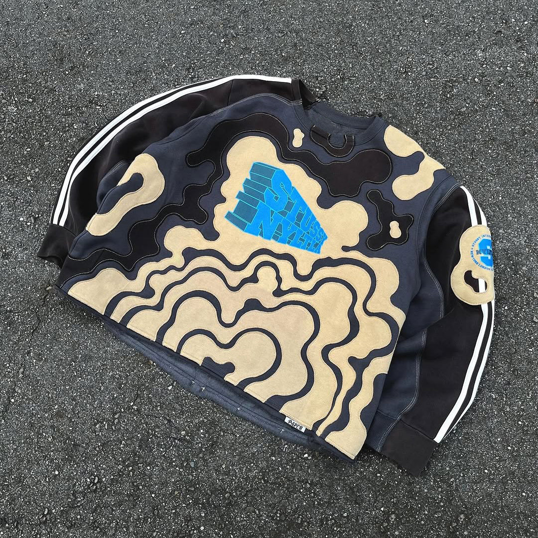 Casual Street Retro Patch  Sweatshirt