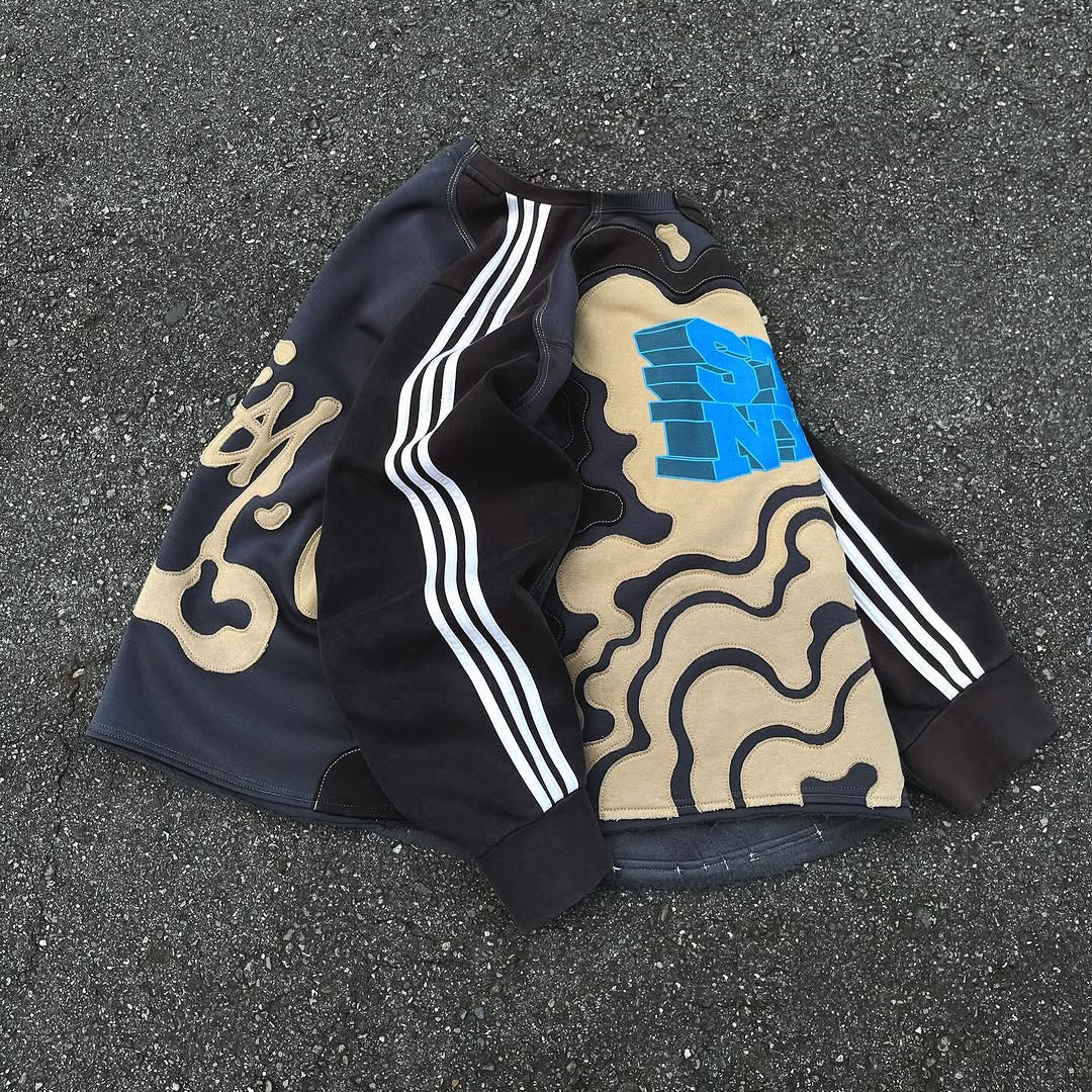 Casual Street Retro Patch  Sweatshirt
