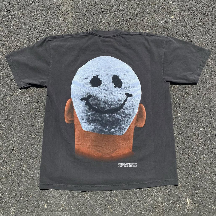 Character Smiley Print Short Sleeve T-Shirt
