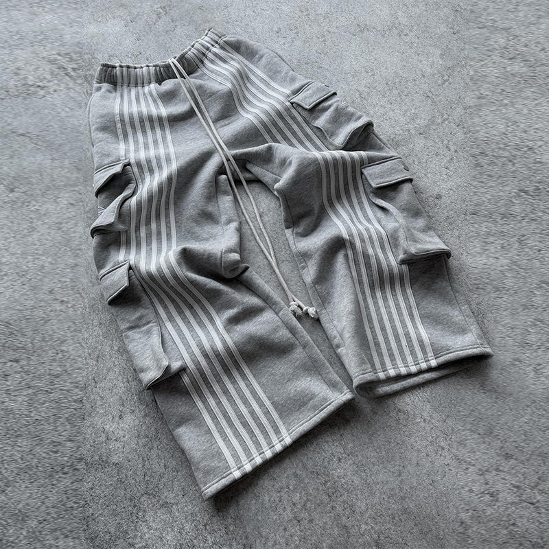 Striped camouflage multi-pocket casual pants