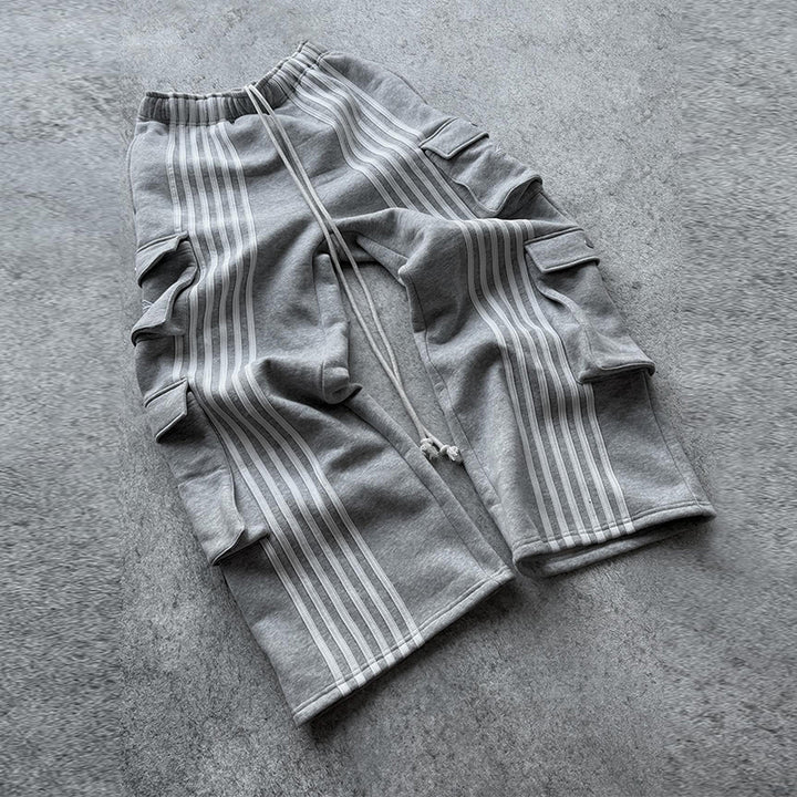 Striped camouflage multi-pocket casual pants
