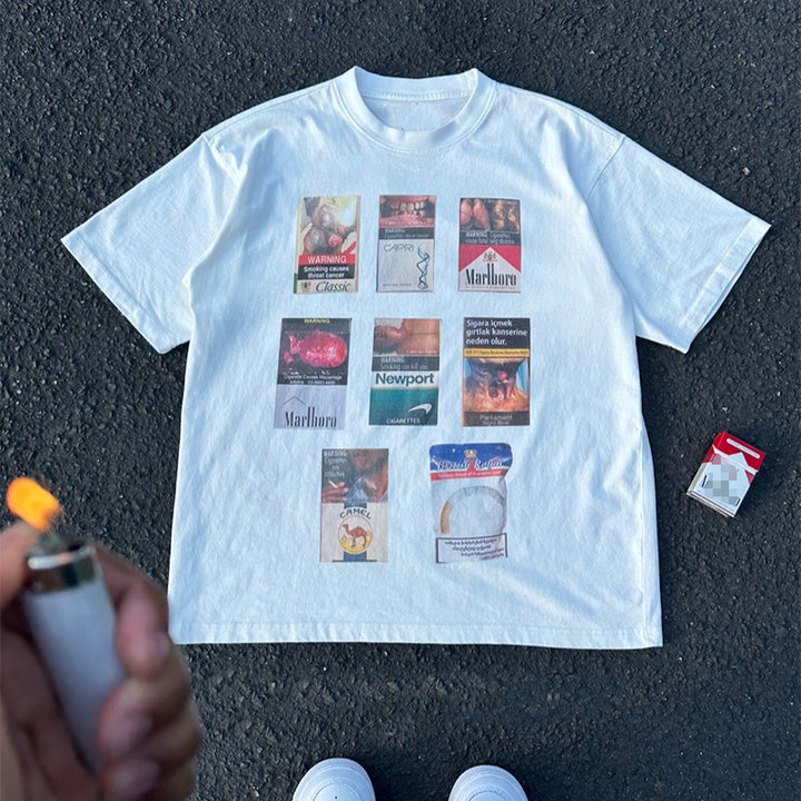 Street Simple Print Short Sleeve T-Shirt