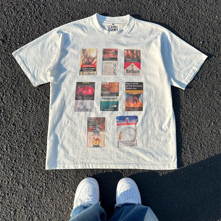 Street Simple Print Short Sleeve T-Shirt