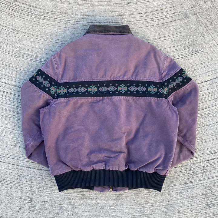 Vintage tribal pattern zip-up jacket