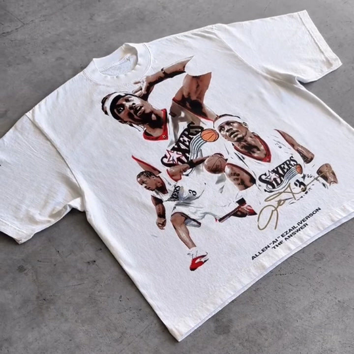 Sports Letters Print Short Sleeve T-Shirt