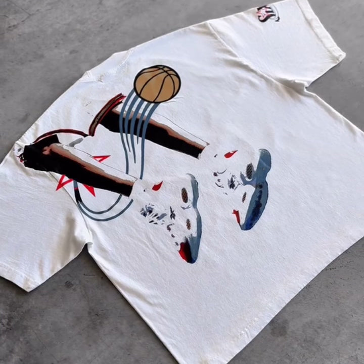 Sports Letters Print Short Sleeve T-Shirt