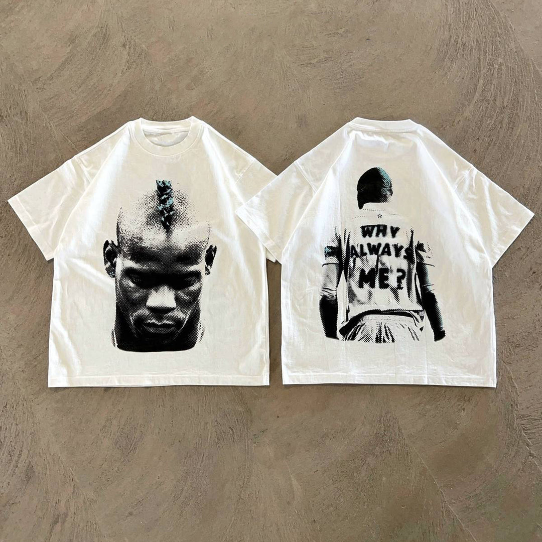 Casual street soccer print heavyweight T-shirt