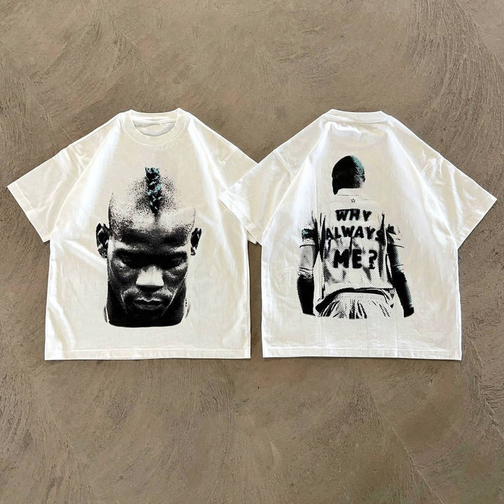 Casual street soccer print heavyweight T-shirt