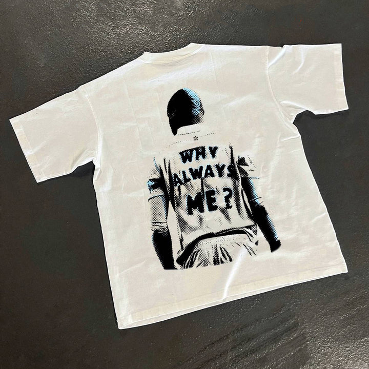 Casual street soccer print heavyweight T-shirt