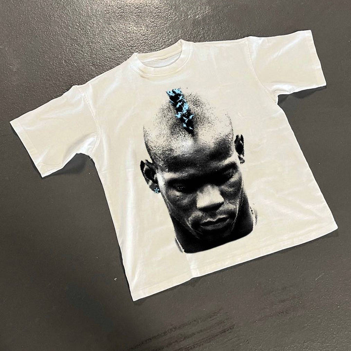 Casual street soccer print heavyweight T-shirt