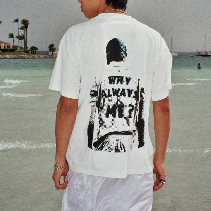 Casual street soccer print heavyweight T-shirt