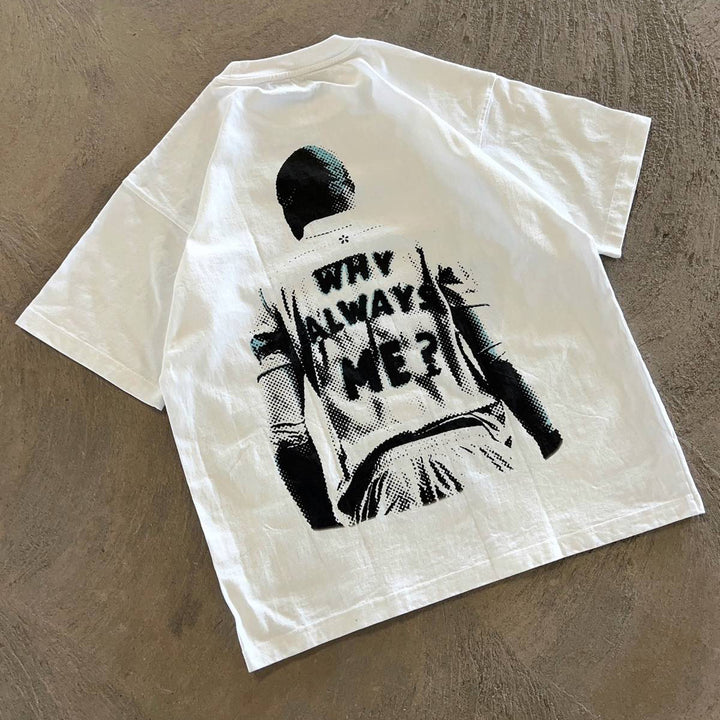 Casual street soccer print heavyweight T-shirt