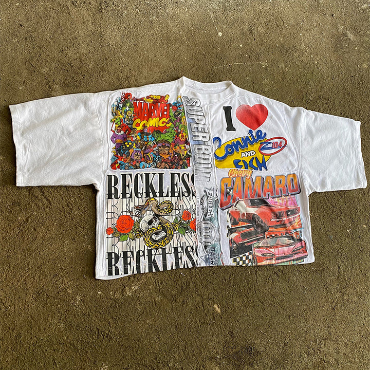 Street Racing Print Cropped T-Shirt