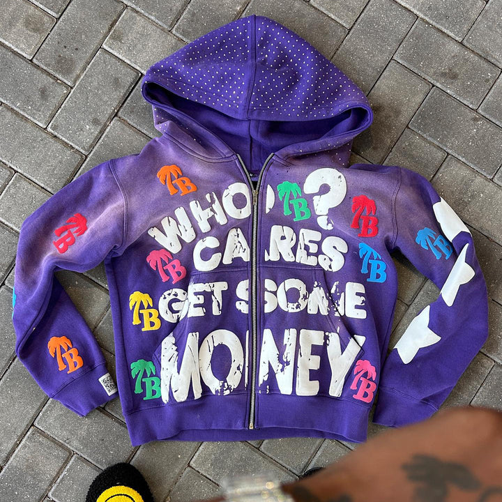 Stylish personalized printed zipper hoodie