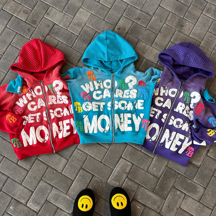 Stylish personalized printed zipper hoodie