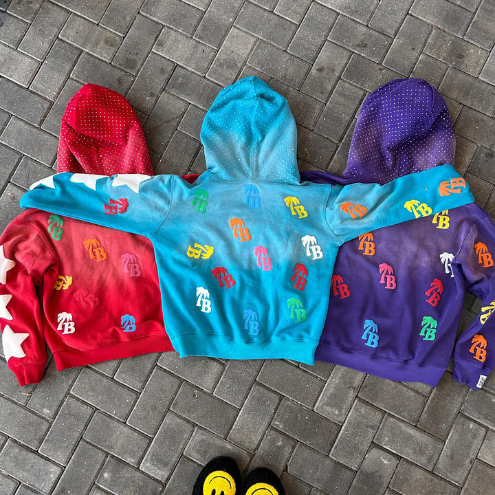 Stylish personalized printed zipper hoodie