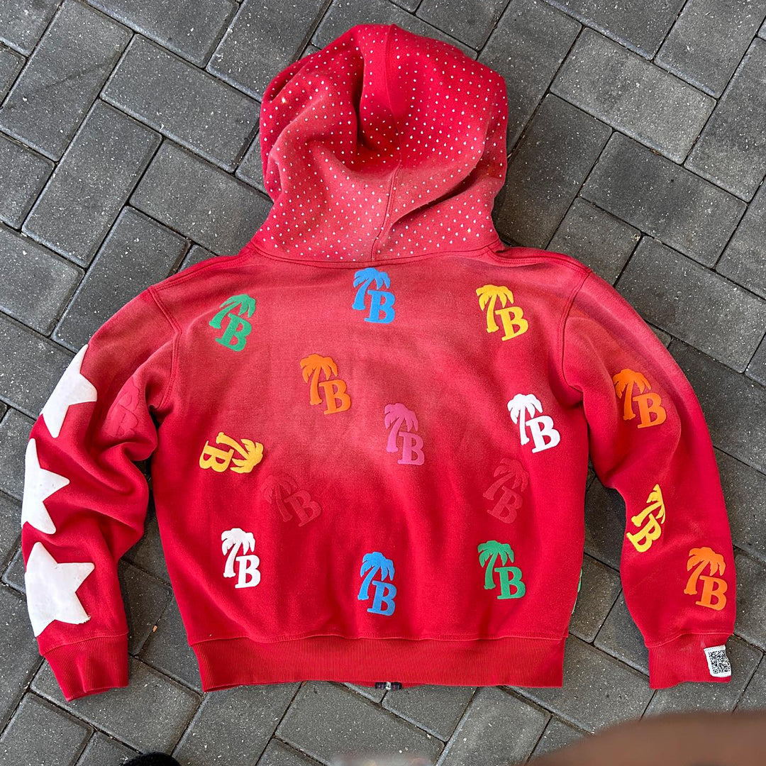 Stylish personalized printed zipper hoodie