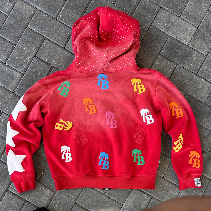 Stylish personalized printed zipper hoodie
