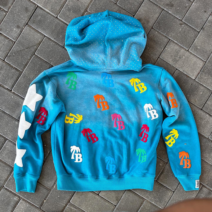 Stylish personalized printed zipper hoodie