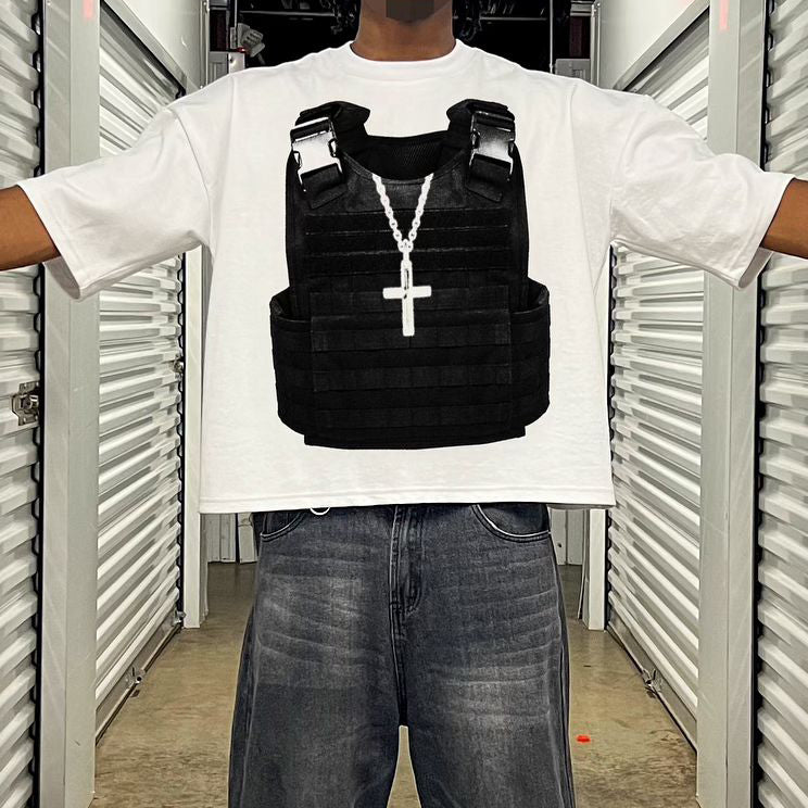 Casual God Is Our Refuge And Strength Print Short Sleeve T-Shirt