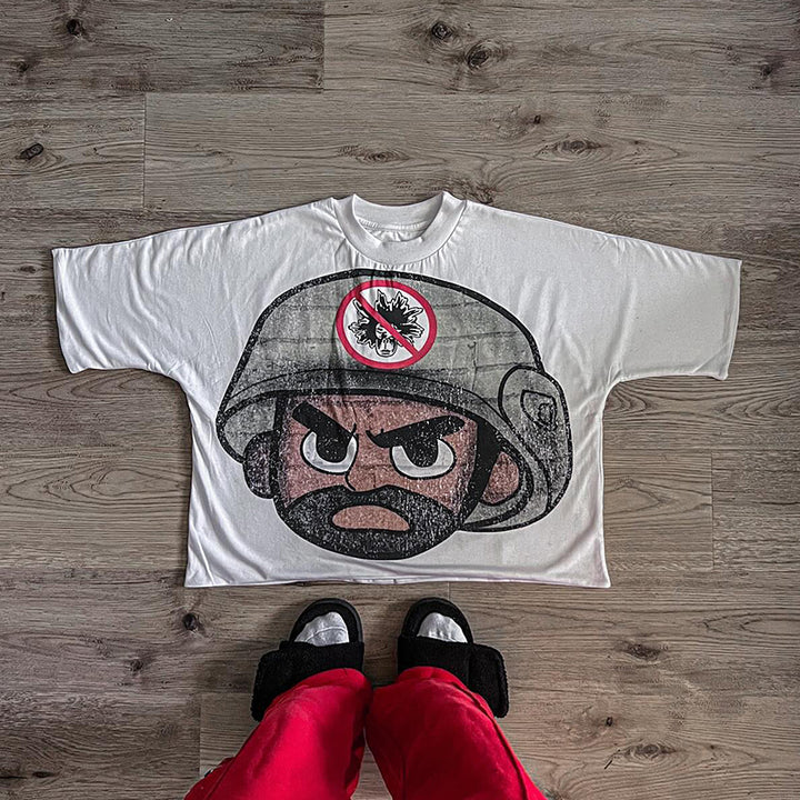 Street print short-sleeved T-shirt