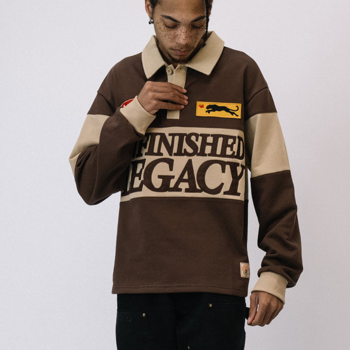 Unfinished Legacy Casual Street Vintage College Rugby Polo