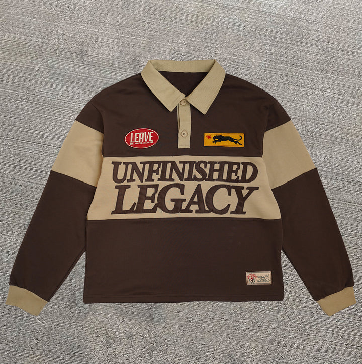 Unfinished Legacy Casual Street Vintage College Rugby Polo