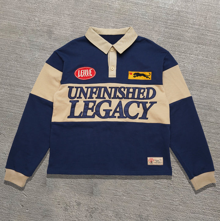 Unfinished Legacy Casual Street Vintage College Rugby Polo