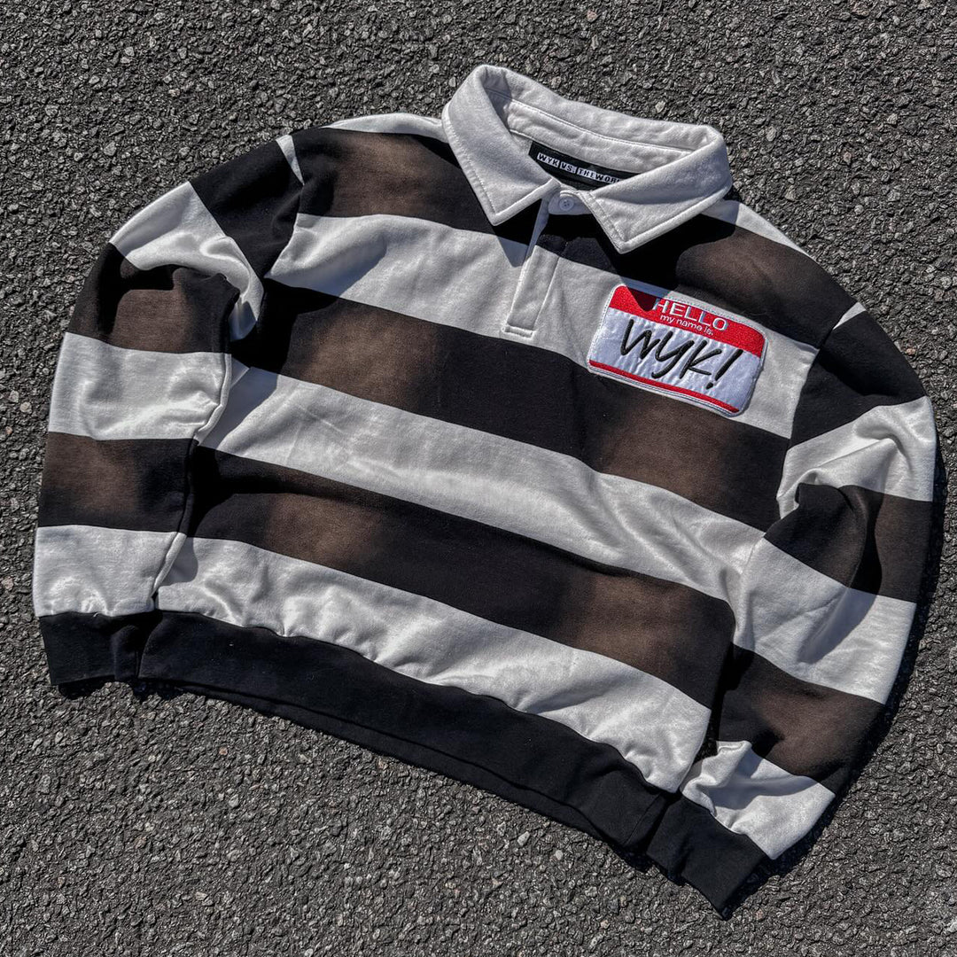 Striped Retro Casual Sports Rugby Polo