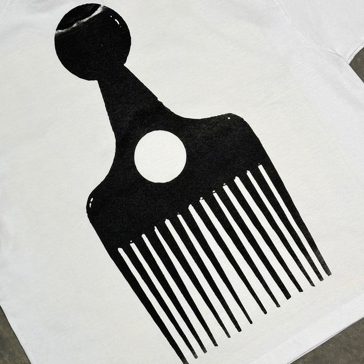 Comb casual street retro music T-shirt