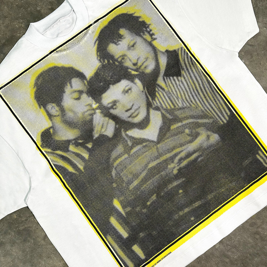 Comb casual street retro music T-shirt