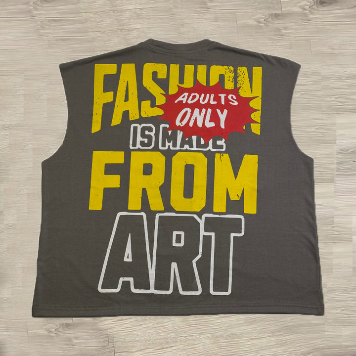 Street Sleeveless Printed Tank T-Shirt