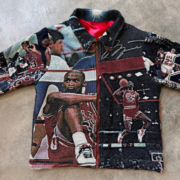 Sports Highlights Casual Streetwear Zip-Up Tapestry Jacket