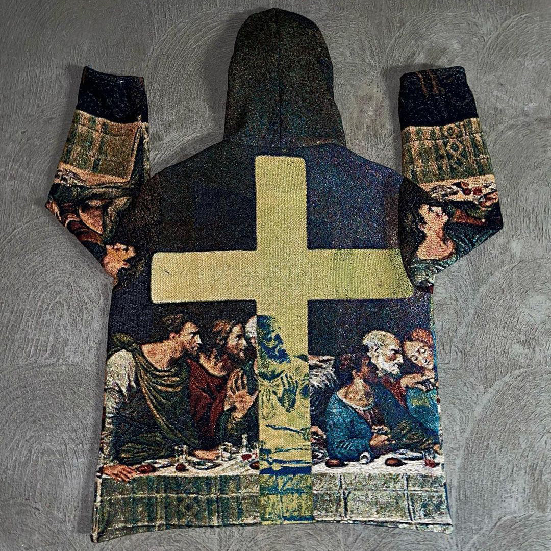 The Last Supper Print Long Sleeve Tapestry Hoodies
